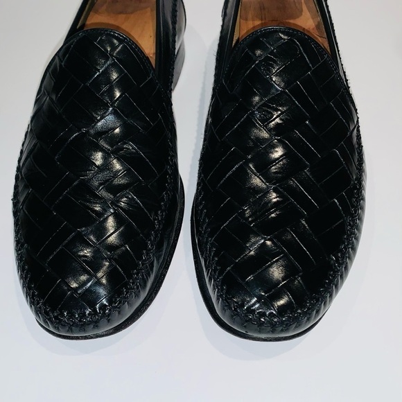 Johnston & Murphy Leather Woven Loafers. - Picture 3 of 12